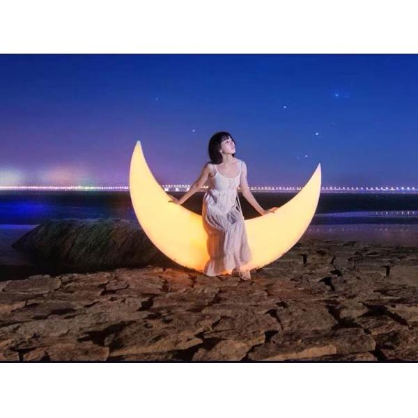 Recreation Facilities Plastic Swings Led Moon Chair 16 Colors Changing