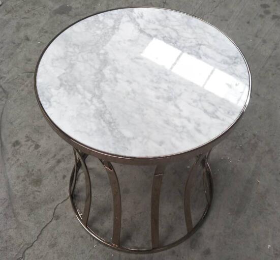 Gold Metal Base Living Room Side Tables For Hotel Furniture , Modern Round Coffee Table