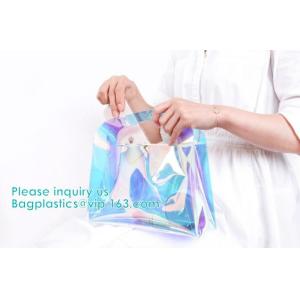 Reflective laser PU leather bag, Iridescent Tote, Fashion Holographic Handbag,