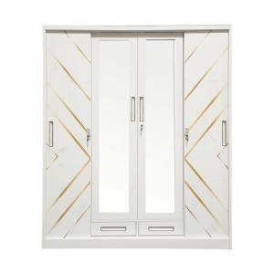 China SGS Rustproof 4 Door Steel Wardrobe Clothes Vertical Wardrobe Storage Closets on sale