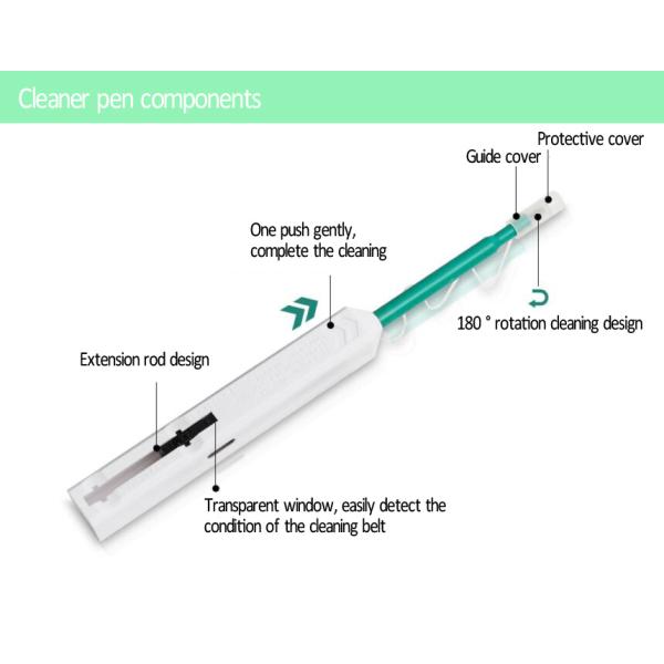 ST FC LC SC 2.5mm Optical Fiber Connector End-Face Cleaning Pen, One-Click Cleaner Pen 800 Times