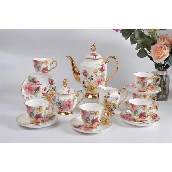 Buy 1500ml 24K Matte  Bone China Breakfast Set at wholesale prices