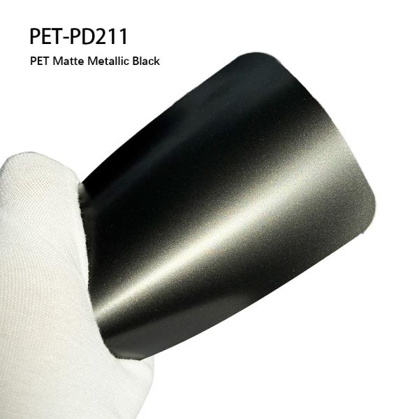 Buy PET-PD211 PET Matte Metallic Black Car Body Vinyl Wrap 1.52*18m/Roll at wholesale prices