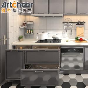 Modern Stylish Solid Wood Kitchen Cabinet with Laminated Bullnose Countertop