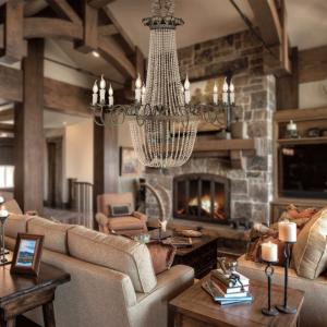 Large wood bead chandelier pendant lights indoor home lighting (WH-CI-06)