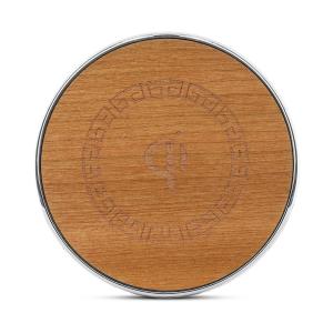 10w Desktop Round Wooden Wireless Charger , Iphone Wood Charger For Samsung