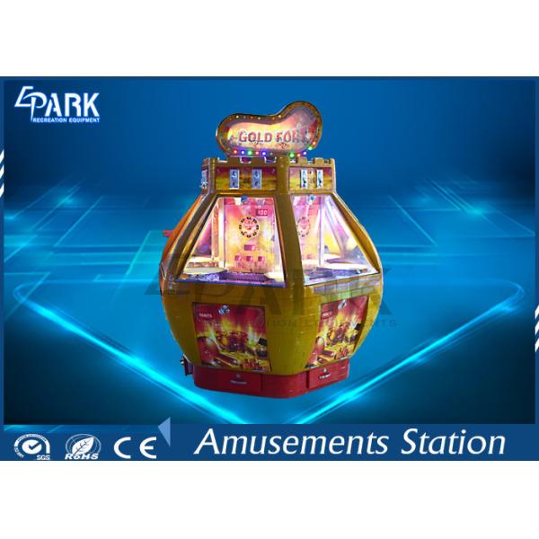 Automatic Gold Fort Casino Coin Pusher Game Machine Hardware And Acrylic Material Medal Game