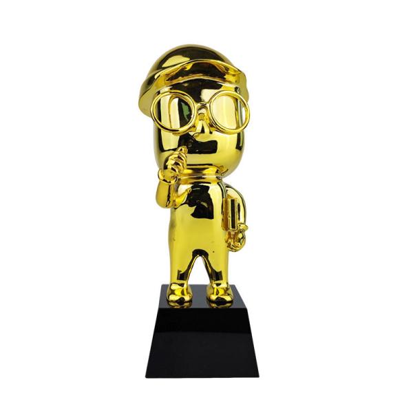 Buy ISO9001 Tin Alloy Gold Plated Trophy , Multipurpose Small Metal Trophy at wholesale prices