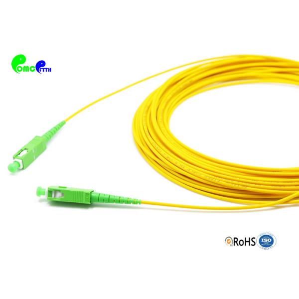 Buy 2.0mm G657A Simplex Fiber SC APC to SC APC Optical Patch Cord LSZH With Yellow Color at wholesale prices