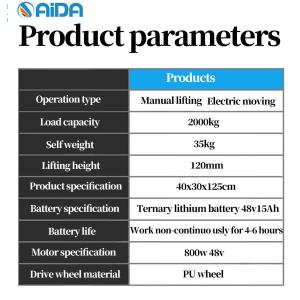 Hand Stacker 2T Load Capacity Electric Pallet Stacker Support After-sales