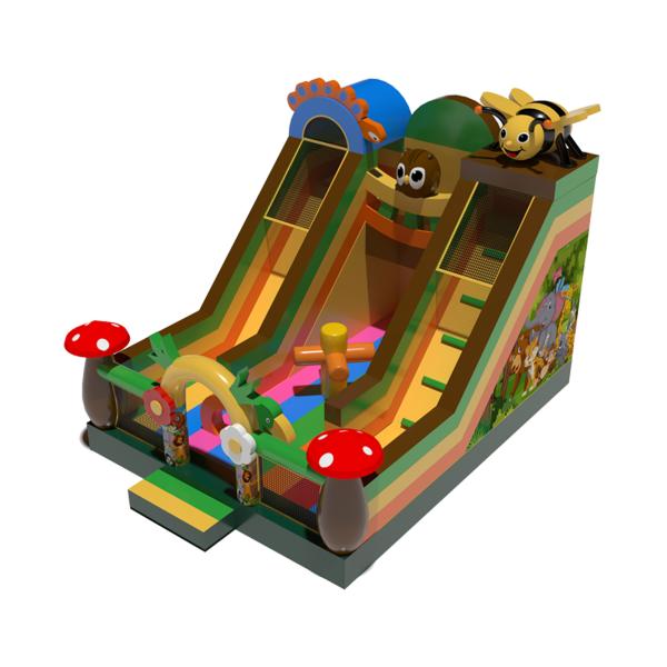 Buy Children Fun Park Inflatable Bee With Mushroom Slide For Rentals at wholesale prices