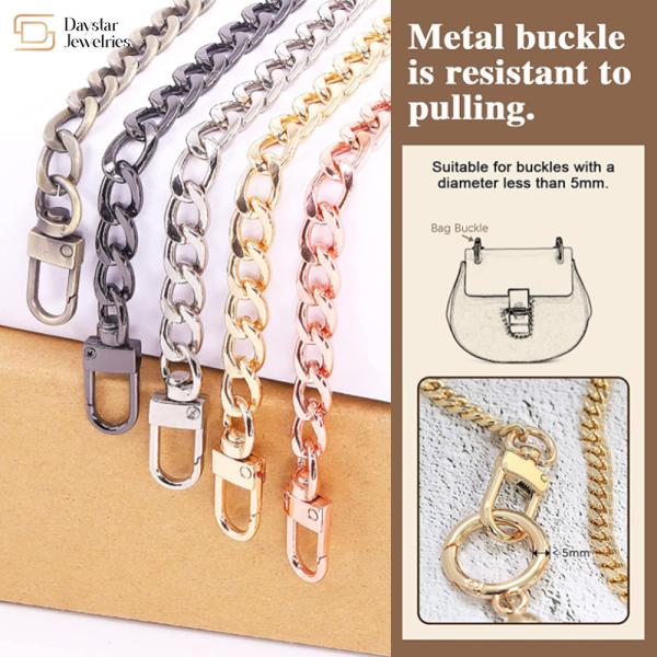 Purse Chain Handbag Crossbody Shoulder Metal Chain Strap With Buckle
