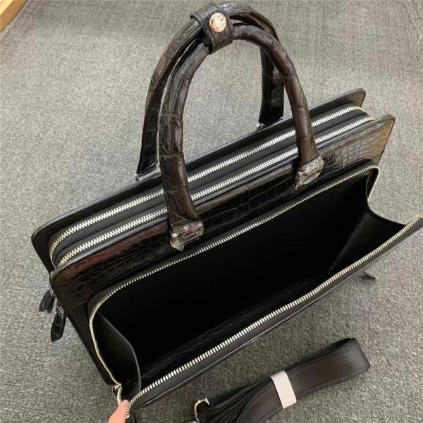 Authentic Real Crocodile Skin Businessmen Briefcase Large Working Laptop Purse Genuine Alligator Leather Male Purse
