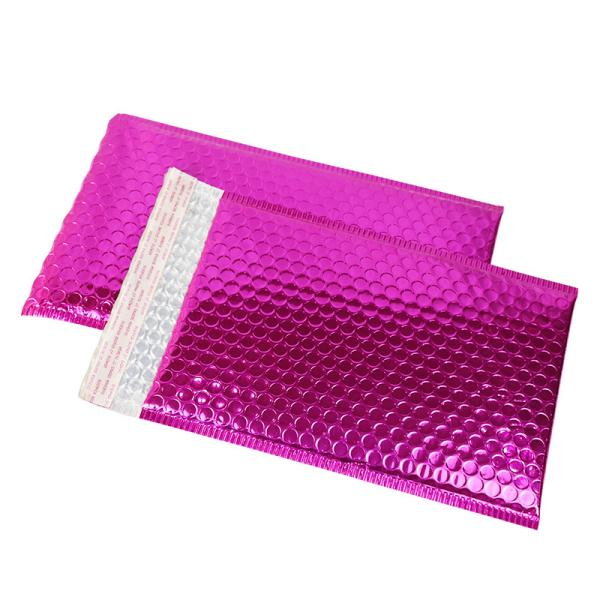 Rose Magenta Aluminized Film Bubble Bags Corner Shaped Air Columns For Optimal Packing