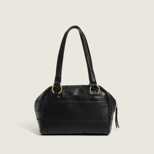 28cm 16cm PU Shoulder Bag Embroidery Thread Checkered Shoulder Bag