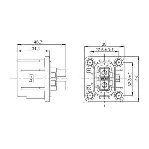 Insulation Resistant EV Battery Connector , AC3000V 2 Pin Male Female Plug