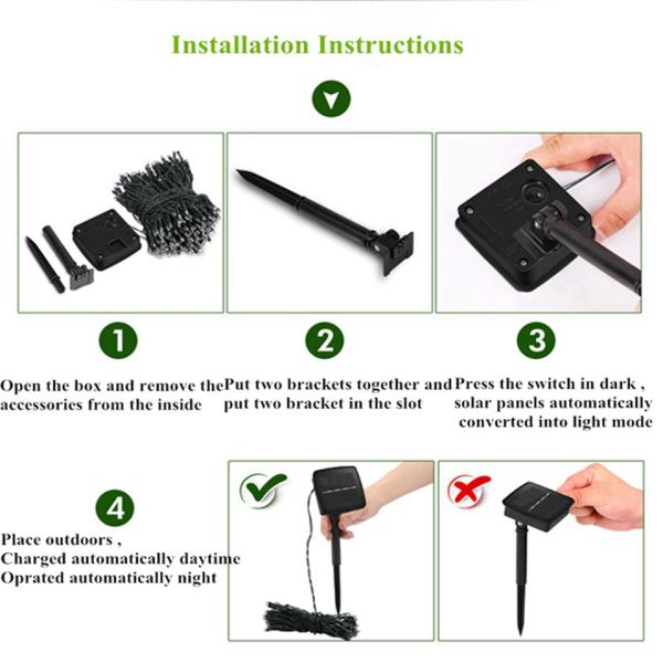 50/100/200 Led Solar Fairy Lights Outdoor Waterproof Street Garland Houses Christmas Garden Decorations String Light Strip Chain