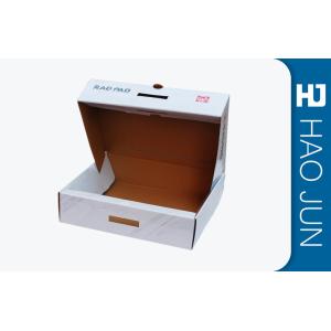 China Small White Cardboard Storage Boxes With Lids For Pad Packing , Glossy Lamination on sale