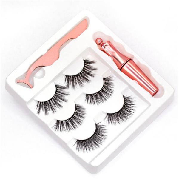 Buy Natural Black 15mm Magnetic False Lashes With Black Cotton Band at wholesale prices