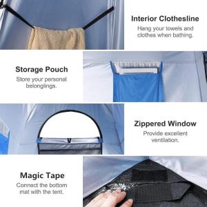 94.5*47.2*74.8Inch Waterproof Blue Polyester 190T Pop Up Privacy Tents With Full