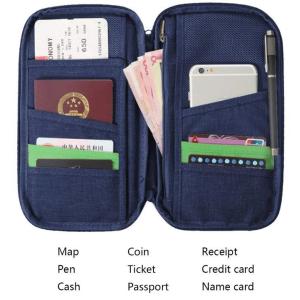 Customized Travel Document Organiser Wallet With 210D Polyester Lining