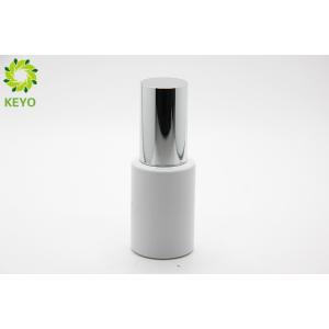 Empty Foundation Bottle With Pump , White Glass Liquid Foundation Containers