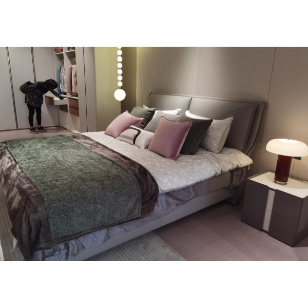 Buy Dark Gray Plush Oak Wood Bedside Table Nightstand Bedroom Furniture at wholesale prices