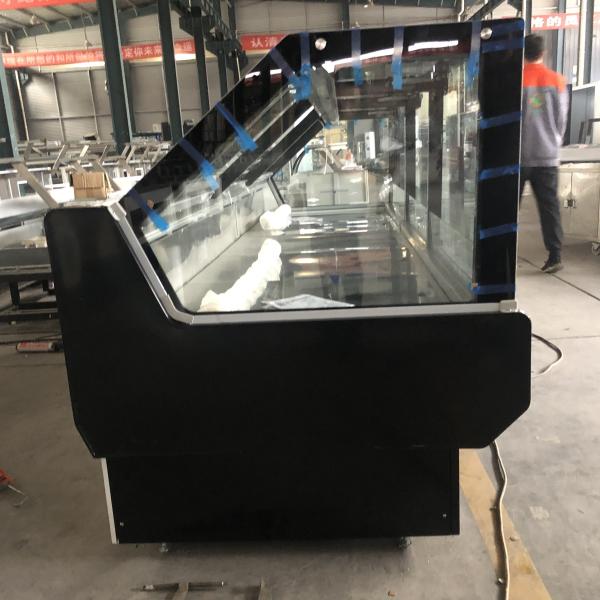 Hydraulic Straight Glass R290 Meat Refrigeration Showcase Fan Cooling