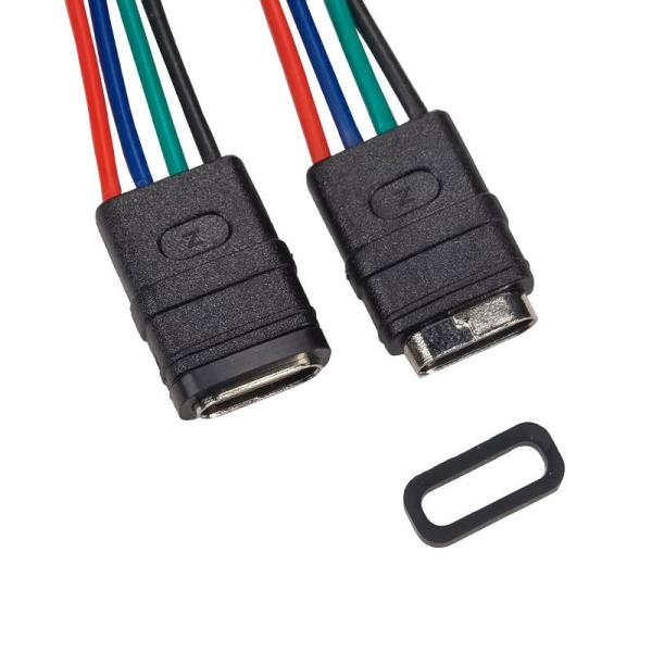 Threaded Panel Mount USB Type C Female Connector Cable Assembly