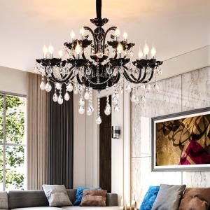 China Black and silver crystal chandelier light fixtures ( WH-CY-20) on sale