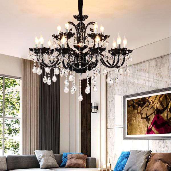 Buy Black and silver crystal chandelier light fixtures ( WH-CY-20) at wholesale prices