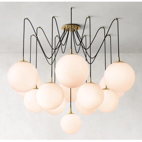 Buy RH Lighting Glass Nickel Crystal Chandeliers With Brass Frame at wholesale prices