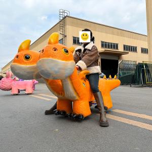 350W Lifelike Design Electric Dinosaur Scooter , Battery Powered Dinosaur Ride