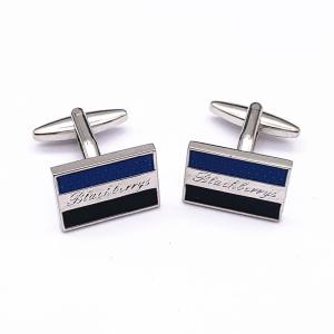 Shape Custom Enamel Cufflinks / Silver Plated Cufflinks With Hard Enamel