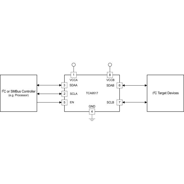 1 Circuit 2 Channel TCA9517DGKRQ1 Voltage Level Translator Bidirectional 8-VSSOP