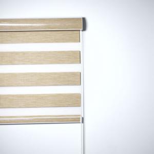 Dual Fabric Layers Zebra Office Curtains Horizontal Blinds