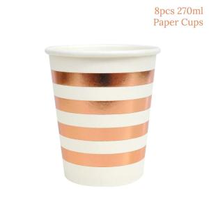 Rose Gold Party Plates And Napkins Cups