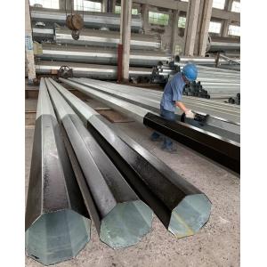 10.5m High Q345 Hot Dip Electrical Power Pole Galvanized Octagonal Steel Black