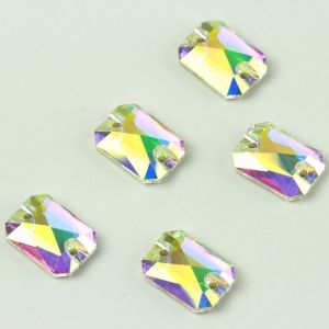 8-angle Rectangular Shape Crystal Flatback Stones DIY