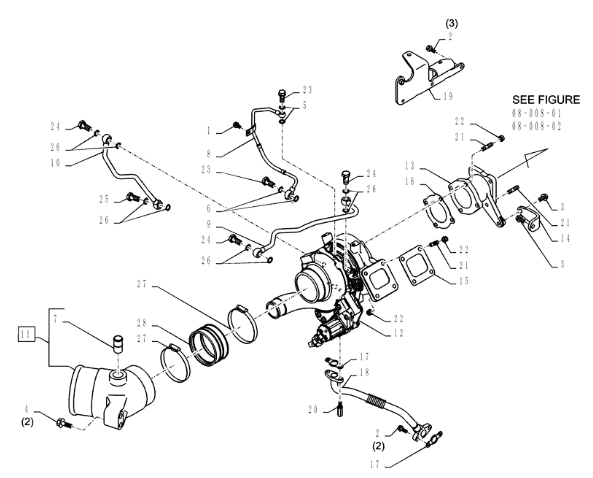 VH17201E0430 Turbocharger KOBELCO Excavator Engine Parts Fitting For SK350-9