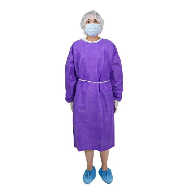 Buy 50g Purple PP Isolation Gown Disposable Hospital Gowns at wholesale prices