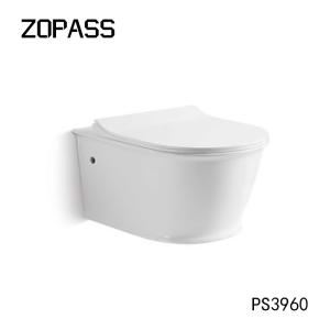 Rimless One Piece Wall Mounted Toilet Anti Scratch Easy Cleaning