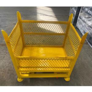 Powder Coating Foldable Collapsible Pallet Cage With Wheels And Handles