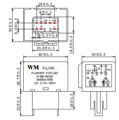 Turn Signal Electronic Led Flasher 12V 8 Pins , Car Light Flasher For Toyota Adjustable 81980-50030/066500-4650