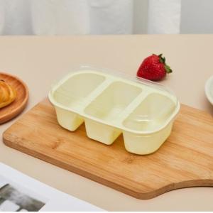 Splittable Food Packing Box PP Oval Shape With Transparent Lid
