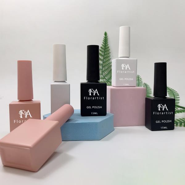 Design Your Own 12ml Uv Gel Polish Bottle with Brush Custom Glass 15ml square