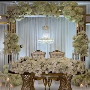 Hot sale new design 3 pcs set white acrylic backdrop for wedding stage