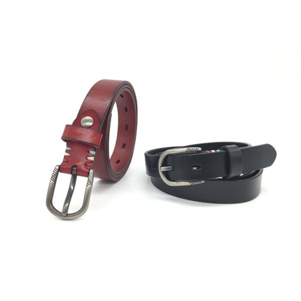 Buy Fashion Womens Genuine Leather Belt With Colored Hand Stitches And Carved Buckle 1”(20mm) Wide at wholesale prices
