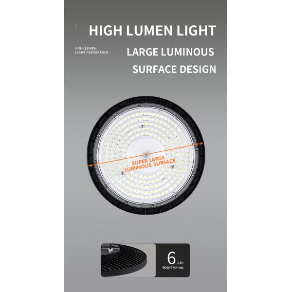 KCD Highbay Light Industrial Black 100w 150w 200w UFO LED Linear Industrial Led Round High Bay Light