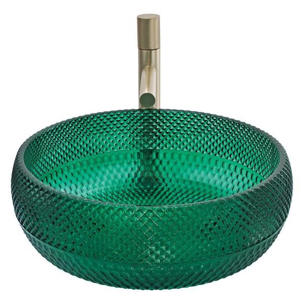 Buy Countertop Mounted Glass Vessel Sinks Crystal Bathroom Wash Wash Basin at wholesale prices